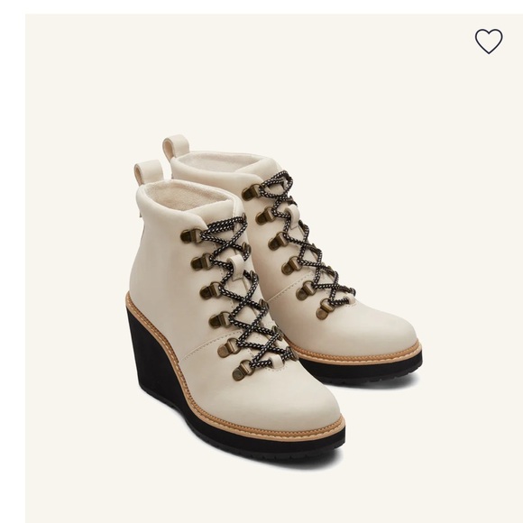 TOM’s ‘MELROSE’ SUEDE LEATHER WEDGE LACE UP BOOT- TIMBERLAND STYLE. Sz8 NWOB - Picture 4 of 10